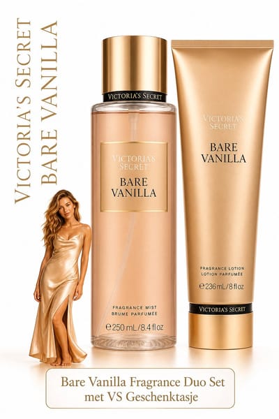 Victoria's Secret Bare Vanilla Fragrance Duo Set - Body Mist & Lotion Incl. VS Geschenktasje