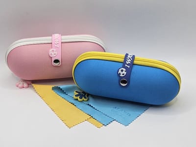 2 brillenkokers voor kinderen en volwassen met 2 microvezeldoekjes / hard case / Étui à lunettes de lecture rigide en cuir Unisexe / Aland optiek / brillenetui / etui / doos