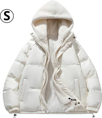 Bovista Parka Heren - Winterjas - Sherpa - Voor Heren - Jas - Winter - Volwassen - Extra Zacht - Wit - Maat S