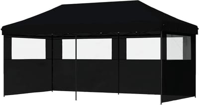 Pop-up Partytent - Paviljoentent Feesttent - Evenementen Buiten - Snel Opzetbaar - 292 x 580 x 315 cm - Zwart