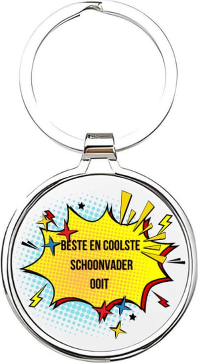 Akyol - beste en coolste schoonvader ooit Sleutelhanger - Schoonvader - de leukste schoonvader - papa sleutelhanger - sleutelhanger papa - familie sleutelhanger - vaderdag cadeautje - papa cadeau - dad - stiefvader - 4 x 7,5 CM