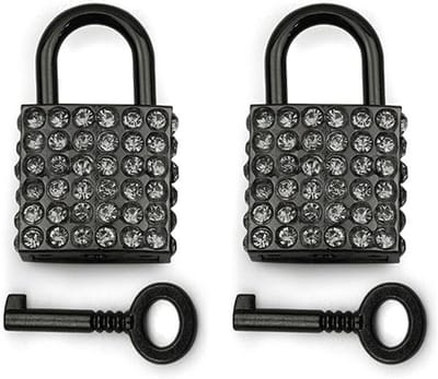 Decoratieve Mini Vierkante Hangslot Set voor Bagage en Handtas met Sleutel - Perfect voor Sieraden en Notitieboekjes (Zwart)