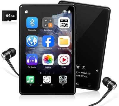 96GB MP3 Speler met Bluetooth en WiFi - Smart Muziekspeler met 4 Inch IPS Touchscreen - Spotify en Play Store Compatibel - 2000mAh Batterij - FM Radio - Voice Recorder - Inclusief Hoofdtelefoon - MP4 Video Speler