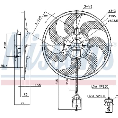 Koelventilatorwiel, motorkoeling NISSENS 85754