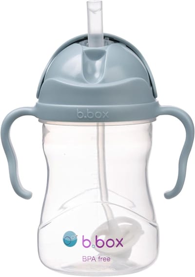 b.box Drinkfles met rietje - Baby Sippy Cup - Drink Vanuit Elke Hoek - Klapdeksel - Verzwaard Rietje - Lekvrij en Eenvoudige Grip - BPA-vrij - Vaatwasserbestendig - Vanaf 6+ Maanden - 240 ml