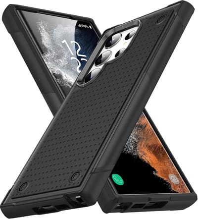 Casemania Hoesje Geschikt voor Samsung Galaxy S25 Ultra - Zwart - Heave Duty Armor Back Cover