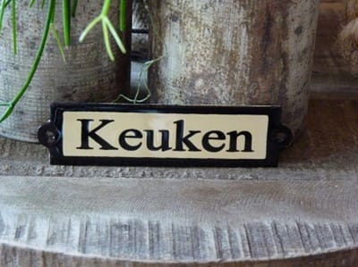 Emaille deurbordje recht 'Keuken'