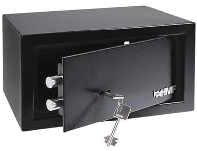 Meubelkluis met sleutel - 31 x 17 x 25 cm, zwart