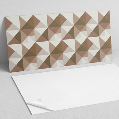 Coloray Wandpanelen Zelfklevend - Geometrie in driehoeken PVC Wandpaneel - 100 cm x 50 cm - Bruin Wandbekleding Zelfklevend - 1 stuk - Texturen Wandpanelen Zelfklevend - Keuken Wandpanelen - Wandpanelen Badkamer