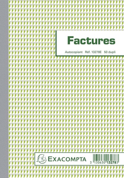 Exacompta 10x Doorschrijfpapier Facturen 21x14,8cm 50 zelfkopiërend papier dupli - - 13278E