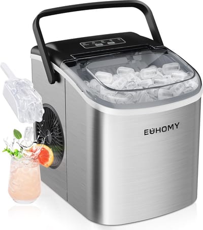 IJsblokjesmachine voor 12 kg ijs in 24 uur - Snelle productie van 9 ijsblokjes in 8 minuten - Ideaal voor huis, keuken en camping