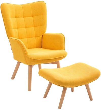Relaxfauteuil met Voetenbank - Fauteuil - Moderne Relaxstoel - tot 150 kg - Relaxstoel - Ligstoel - TV Stoel - Loungestoel - Leesstoel - Corduroy-look - Oranje