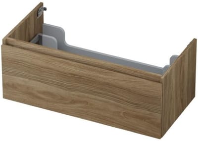 INK - Onderkast 1 Lade Greeploos met Houten Keerlijst - 900x450x350 Mm - Zuiver Eiken