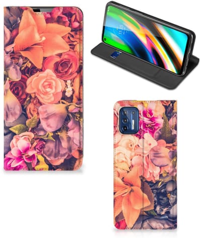 Motorola Moto G9 Plus Smart Cover Bosje Bloemen
