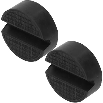 2 STKS Ronde Rubberen Krikblok Adapter Universeel Sleuf Auto Kriksteun Hefbeschermer black