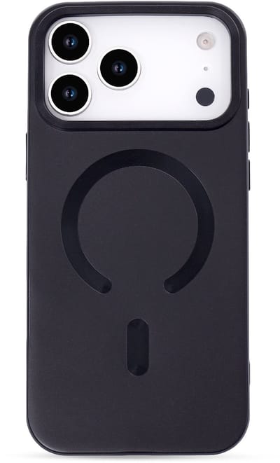 Casemania Hoesje Geschikt voor Apple iPhone 17 Pro - Zwart - Matte Siliconen Back Cover - Geschikt voor MagSafe
