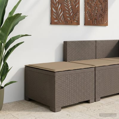 vidaXL - Eén-zits - Tuin - Sofa - met - Kussen - Rieten - Look - PP - Lichtgrijs