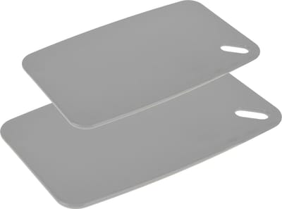 Excellent houseware Snijplanken - set van 2 - kunststof - grijs - 30/35 cm