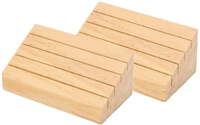 Dailygoods- Kaartorganizers 2 stuks - Massief Beukenhout - Standaardformaat - Ruimte voor 40 kaarten - Oplopende Hoogte - 15 x 8 x 6 cm - Kaarthouder
