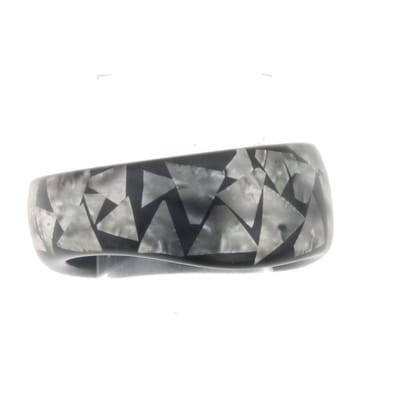 Behave - Armband - Zwart zilverkleur bangle met mozaïek look - 19 cm