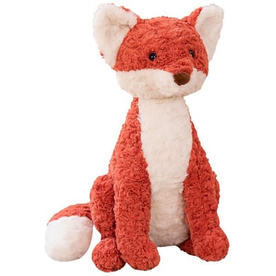 2840 Zacht Zittende Vos Pluche Speelgoed Gevuld Rode Vossen Baby Meisje Knuffel Pluche Voor Kinderen Verjaardagscadeau Kerstcadeau Voor Haar Jongen about 25-28cm S beige