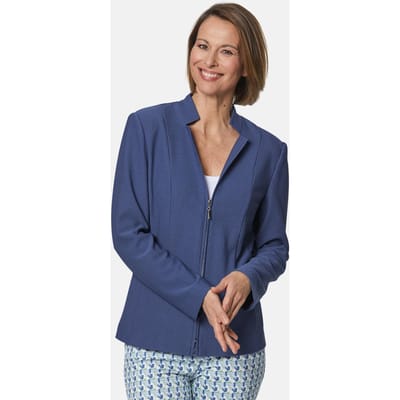 Comfortabele blazer van jersey met structuur - rookblauw - Gr. 38 van Goldner Fashion