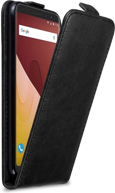 Cadorabo Hoesje geschikt voor WIKO VIEW PRIME in ZWARTE NACHT - Beschermhoes in flip design Case Cover met magnetische sluiting
