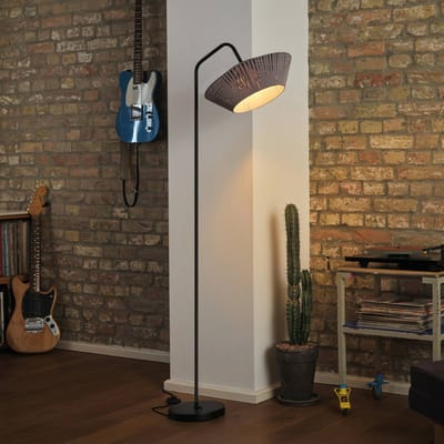 OSRAM DECOR Stripes Vloerlamp E27 Donkergrijs, Vloerlamp gemaakt van metaal en polyester textiel voor woonkamer