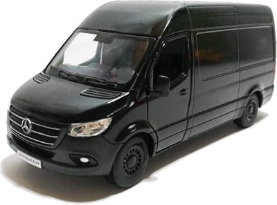 Kinsmart Mercedes-Benz Sprinter Bus - Zwarte miniatuurauto - 10 cm - 1/36