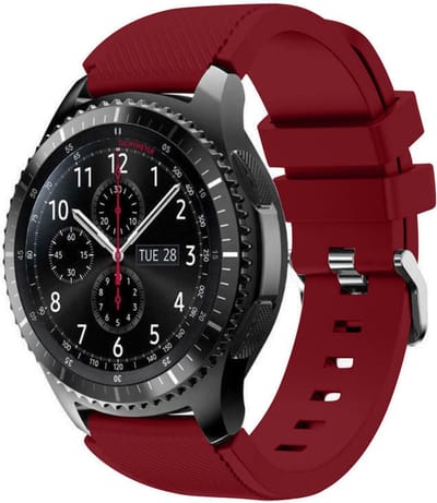 Strap-it Siliconen smartwatch bandje - geschikt voor Samsung Galaxy Watch 1 46mm / Galaxy Watch 3 45mm / Gear S3 Classic & Frontier - bordeaux