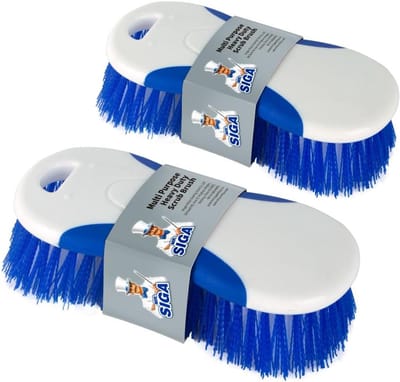 SnelShoppen - Multi-Purpose Scrubbing Brush Set - Heavy-duty Schoonmaakborstel Pack van 2 - Duurzaam voor Keuken, Badkamer, Tegels, Garage - Stugge Ha