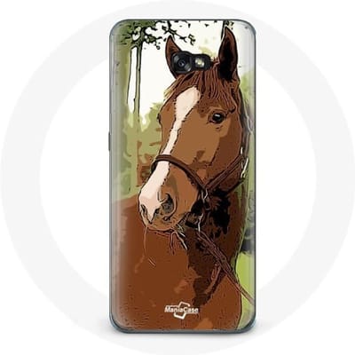 Coque - MANIACASE - Samsung Galaxy A8 2016 - Marron - Race de cheval - Rigide marron