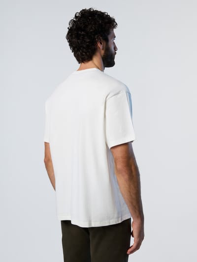 North Sails Logo 692848 T-shirt Met Korte Mouwen Beige,Wit L Man
