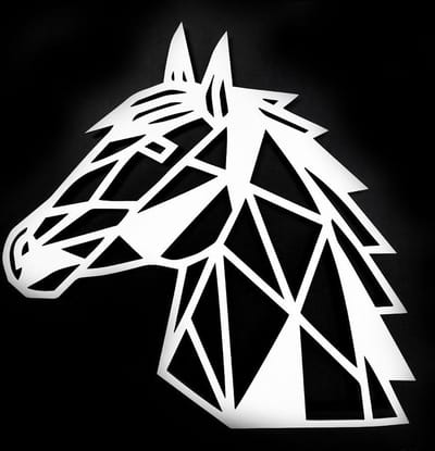 Houten Dierenkop • Houten Paard • Dierenkop Paard • Mega • Wit MDF • Houten Dier • Wandecoratie