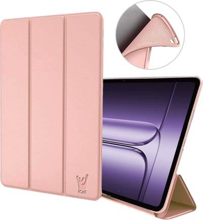Hoes geschikt voor OnePlus Pad 3 (13.2 inch - 2025) – Tri-Fold Smart Bookcase met Auto/Wake Functie – Rose