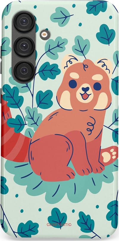 Casetastic Hoesje Geschikt voor Samsung S25 Plus - Stijlvolle Beschermende Duo-layer Case - Rode panda tuin
