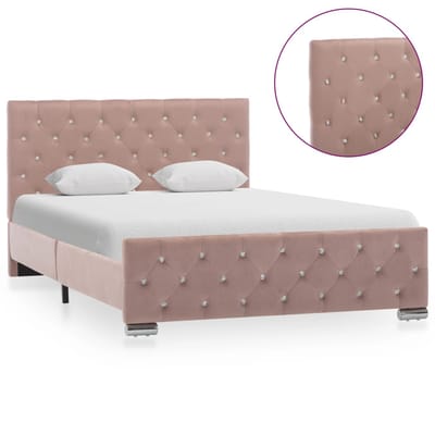 vidaXL - Bedframe - fluweel - roze - 120x200 - cm