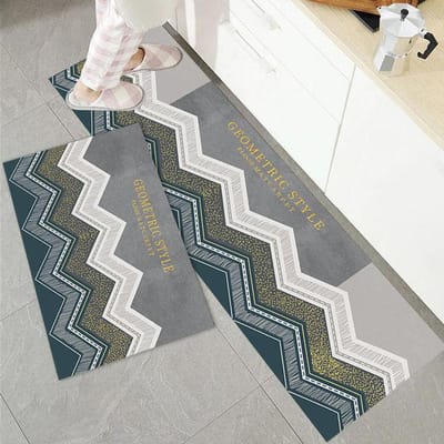 Tapis de cuisine, chambre à coucher, salon, longue bande, paillasson d'entrée, décor de couloir domestique, tapis de sol, salle de bain, antidérapant 40cmx60cm 1pc gray