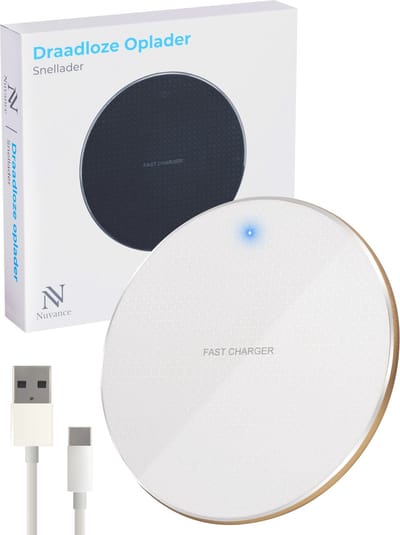Nuvance Draadloze Oplader 10W - Inclusief Kabel - Wireless Charger - Fast Charger - Geschikt voor alle Draadloos Oplaadbare Smartphones