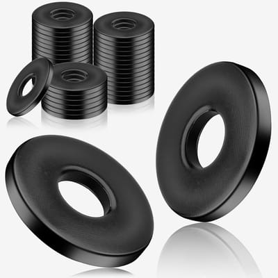 Dailygoods - 20 stuks sluitringen M6 zwart roestvrij staal DIN 9021 A2 V2A carrosserieringen, bijsluitringen, Parts Washer, grote platte sluitringen, roestvrije platte sluitringen, voor schroeven, moeren