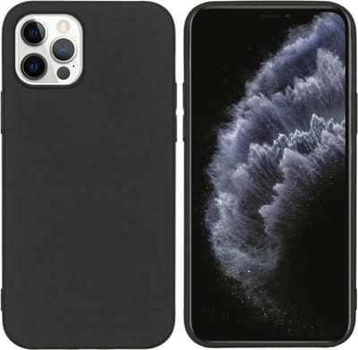 Siliconen back cover case - Geschikt voor iPhone 12 Pro Max - TPU hoesje - Zwart