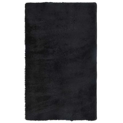 vidaXL - Hoogpolig - vloerkleed - NAVARRA - 60x100 - cm - polyester - zwart
