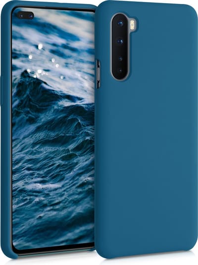 kwmobile telefoonhoesje geschikt voor OnePlus Nord - Hoesje met siliconen coating - Smartphone case in mat petrol