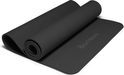 Bamboa Yogamat Zwart | 6mm | Anti-Slip | Optimale Grip | Sterke Yoga mat | Makkelijk schoon te houden
