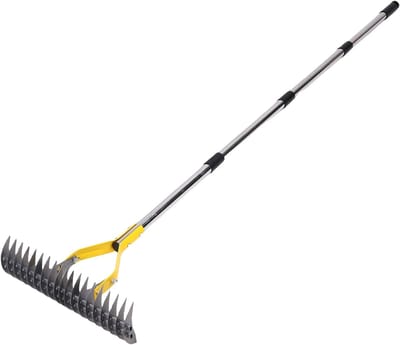 Rieten Verticuteermachine - Gras hark Hark - Gazon Verzorging - Roestvrijstalen Kam - 15 inch breed - Metaal