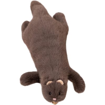 Zacht Pluizig Frett Stuffed Levensecht Uiterlijk Realistisch Ontwerp Frett 47Cm Knuffelbaar Frett Pluche Dier Verjaardagscadeau grijs