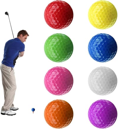 Kleurige Set van 8 Golfballen voor Training en Praktijk, Ideaal voor Binnen en Buiten, Perfect voor Driving Range en Golf Oefeningen