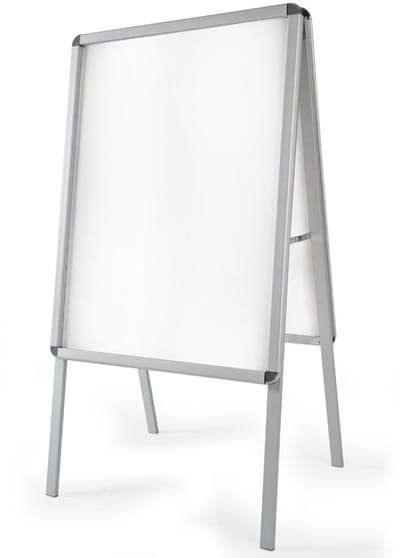 tectake® A1 Aluminium Posterstandaard Stoepbord Reclamebord - Dubbelzijdig met 2 Folies - Hoogte 120 cm - Ideaal voor Presentaties en Reclame