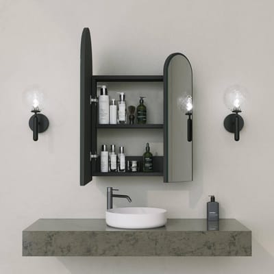 Asir - Badkamerkast - Zwart - 50 x 12 x 45 cm