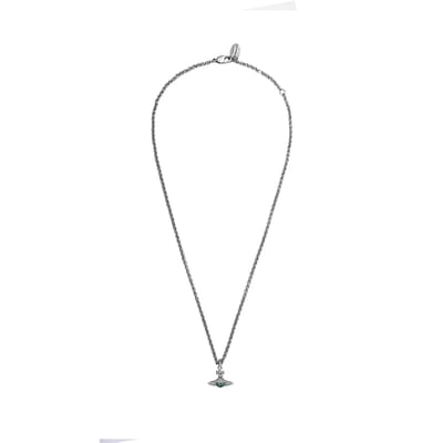 Vivienne Westwood Nouveau Collier Pendentif Petite Orbite Saturne Collier Femme Argent 6302022502P181-CN001 Box+Shopping Bag gray